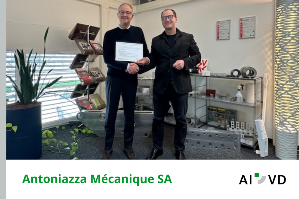 Certification Entreprise partenaire Antoniazza Mécanique SA
